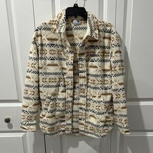 Columbia Women’s Geometric Fleece Jacket - Cream and Brown